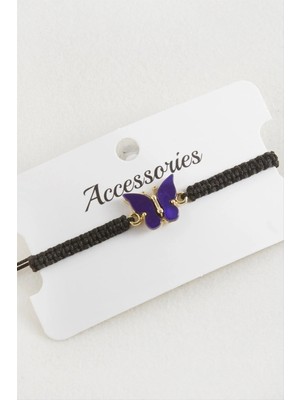 Datatek Kelebek Polyester Makrome Örgülü Bileklik