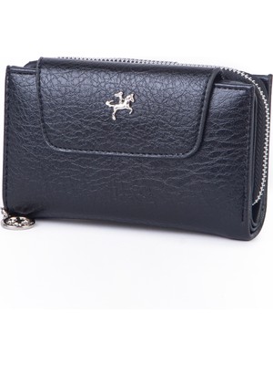 Nas Bag Kadın Orta Boy Çok Kartlıklı ve Bozuk Para Gözü Siyah Victoria