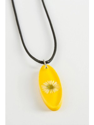 Datatek Papatya Oval Epoksi Kolye