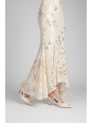 Papuçcity Sprs 03402 Arkası Açık Topuklu Stiletto Abiye Ayakkabı