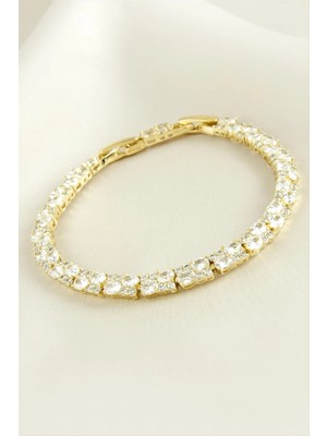 Datatek Xuping Dikdörtgen Zirkon Taşlı Lüks Çelik Bileklik