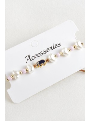 Datatek Fil Boncuk Inci Makrome Ip Bileklik