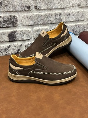 Derilax Hakiki Nubuk Deri Ortopedik Rahat Hafif Yumuşak Ekinci Erkek Ayakkabı