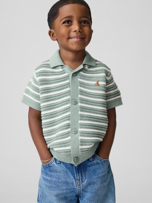 Gap Erkek Bebek Yeşil Polo Yaka Triko T-Shirt