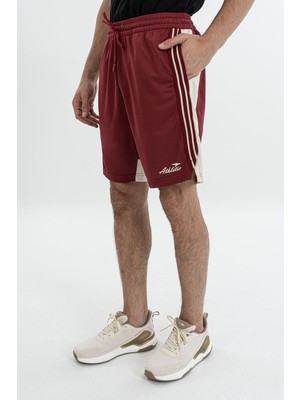 Maraton Relax Erkek  Düz Paça Bordo Şort