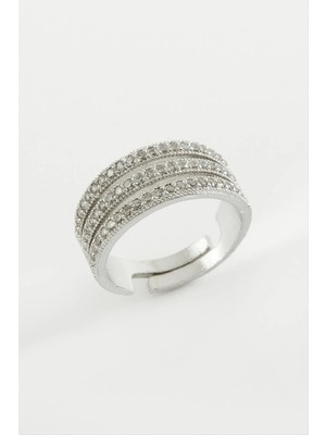 Datatek Üç Sıra Zirkon Taşlı Yüzük