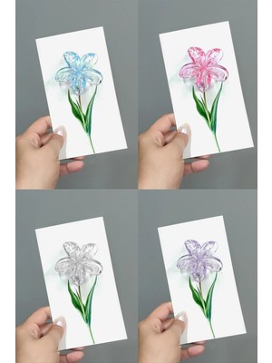 Datatek 100 Adet Şeffaf Renkli Lotus Toka 6 cm Kına Seti