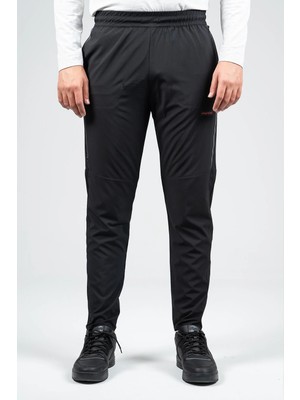 Maraton Regular Erkek  Dar Paça Siyah-Turuncu Eşofman Altı