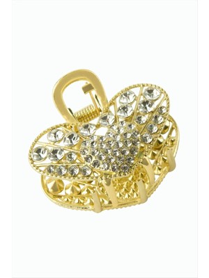 Datatek Kalp Taşlı Metal Mandal Toka 4 cm