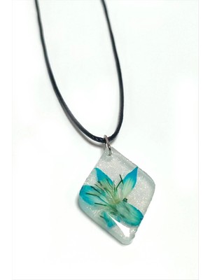 Datatek Tesbih Çiçeği Baklava Dilimli Epoksi Kolye