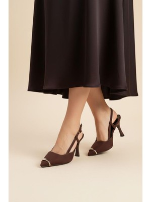 Papuçcity Sprs 03402 Arkası Açık Topuklu Stiletto Abiye Ayakkabı