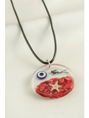 Datatek Deniz Yıldızı Yuvarlak Epoksi Kolye