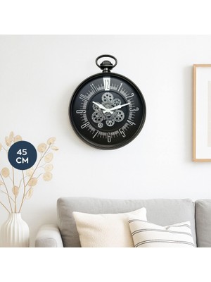 Homing Siyah Lumo 45 cm Büyük Boy Duvar Saati