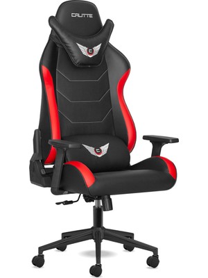 Calitte Profesyonel Deri Oyuncu Koltuğu | Supra Sp | Kırmızı Siyah