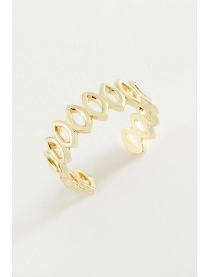 Datatek Oval Zincir Desenli Metal Yüzük