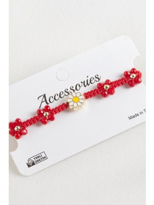 Datatek Papatya Mineli Makrome Örgülü Ip Bileklik