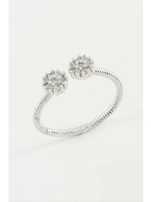 Datatek Çiçek Zirkon Taşlı Yüzük