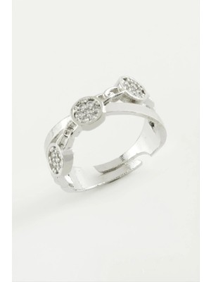 Datatek Çapraz Yuvarlak Zirkon Taşlı Yüzük