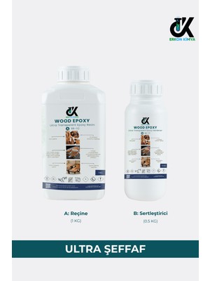 Erkon Kimya Ultra Şeffaf Masa Döküm Tipi Epoksi Reçine - Kalın Döküm (3-6 cm Tek Seferde) 1,5 kg