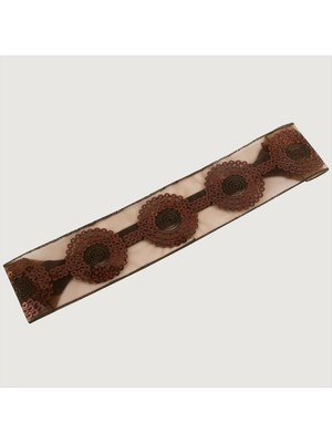 Renklime Saç Bandı Kahverengi Toka