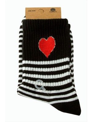 Datatek Kalp Çizgili Kolej Çorap 8*28
