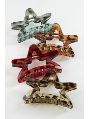 Datatek Yıldız Leopar Desenli Mandal Toka 12 cm