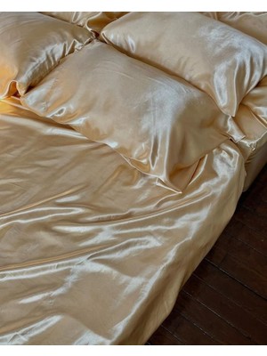 ForWhat Büro Ev Ofis Hediyesi Için 2ADET 50X70CM Golden Mikro Saten Yastık Kılıfı Seti