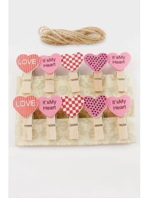 Datatek 10 Adet Kalp Süs Mandal