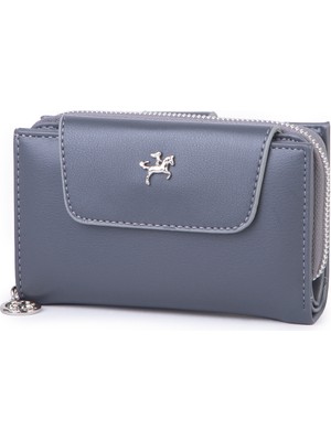 Nas Bag Kadın Orta Boy Çok Kartlıklı ve Bozuk Para Gözü Gri Dona