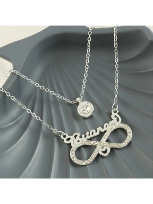 Renklime Birtanem Yazılı Sonsuzluk  Yeni Sezon Ikili Kolye