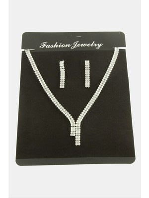 Datatek Tamtur Baget Zirkon Taşlı Lüks Set Kolye 7 mm