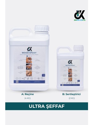 Erkon Kimya Ultra Şeffaf Masa Döküm Tipi Epoksi Reçine - Ince Döküm (1-3 cm Tek Seferde) 6 kg