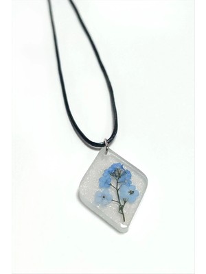 Datatek Unutmabeni Çiçeği Baklava Dilimli Epoksi Kolye