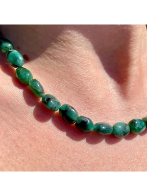 Doğaltaş Zümrüt Kolye (Kalp Çakrası)