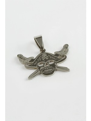 Datatek Kılıç Kuru Kafa Çelik Kolye Ucu 3 cm