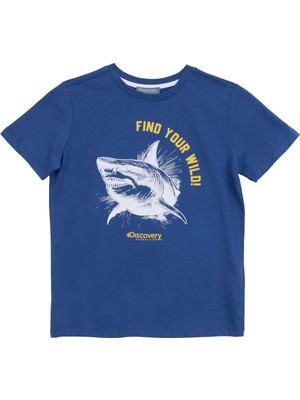 Discovery Expedition Baskılı Indigo Erkek Çocuk T-Shirt D6SB-TST3020