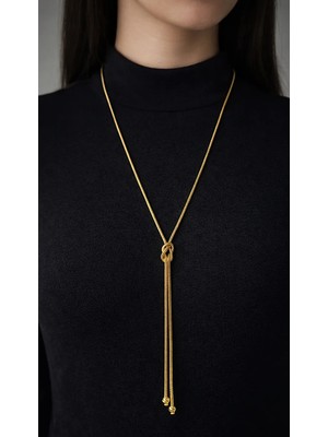 14 Ayar Altın Aşk Düğümü Şık Kolye