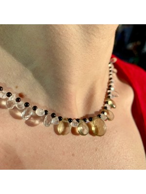 Doğaltaş Ay Taşı, Lal & Sitrin – Koruma ve Bereket Için Özel Tasarım Kolye