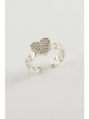 Datatek Kalp Zirkon Taşlı Yüzük