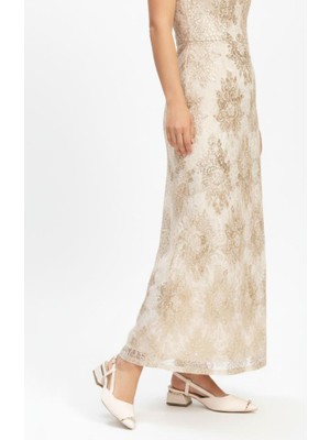 Papuçcity Sprs 03403 Arkası Açık Alçak Topuklu Stiletto Abiye