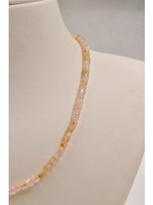 Doğaltaş Sitrin Küp Kesim Kolye