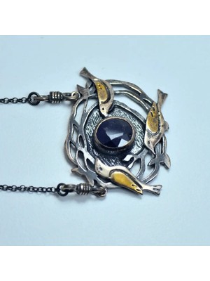 Doğaltaş Tanzanit Taşı Gümüş Kolye (Özel Seri)