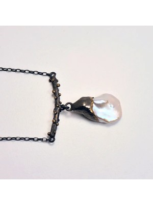 Doğaltaş Gümüş Barok Inci Kolye (Özel Seri)