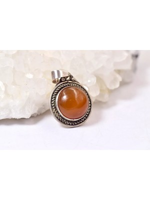 Doğaltaş Akik Gümüş Kolye