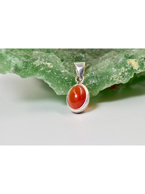 Doğaltaş Akik Gümüş Kolye