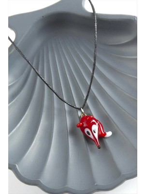 Renklime Tilki Cam Kolye