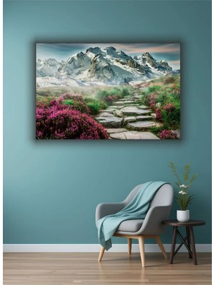 Çiçek Temalı Dekoratif Cam Tablo