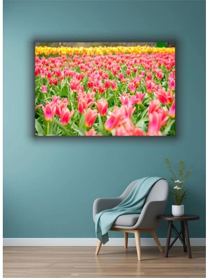 Çiçek Temalı Dekoratif Cam Tablo