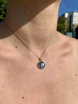 Doğaltaş Abalon (Okyanus Incisi) Pirinç Kolye