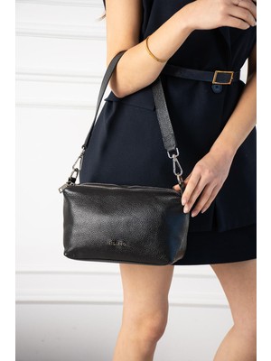 Piel Lino Pıel Lıno Kadın Hakiki Deri Omuz ve Çapraz Çanta PL037-D Siyah